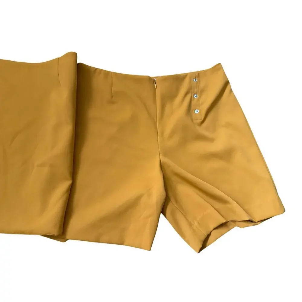 Tory Burch Sport Tech Twill Golf Skort - Yellow - Small